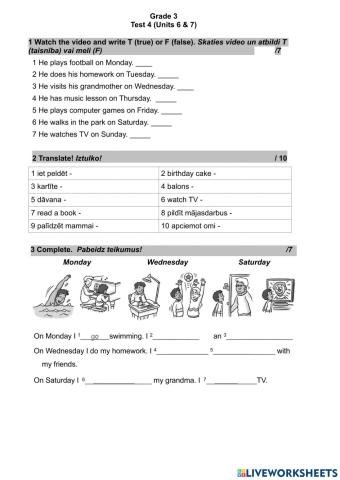 Test on units 6 and 7