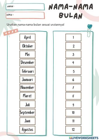 Latihan 1-Nama-nama Bulan
