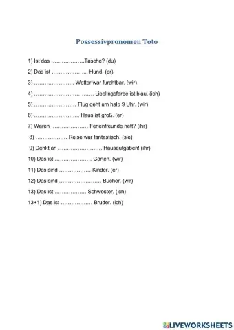 Possessivpronomen Toto