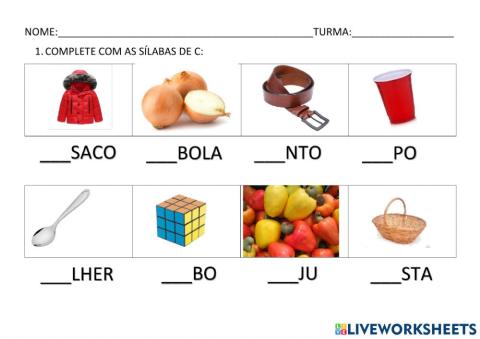 Sílabas de c