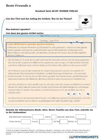 Lotto-Millionärin spendet ganzen Gewinn