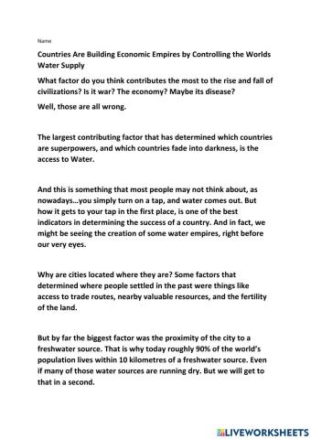 Countries Are Building Economic Empires by Controlling the Worlds Water Supply