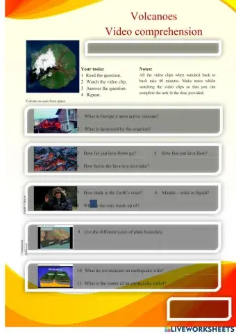 Volcano video comprehension