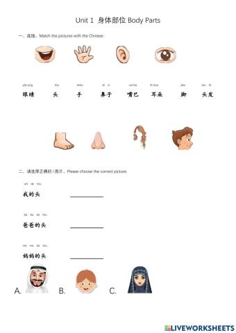 Gr1 T3 U1-2 身体部位 Blue