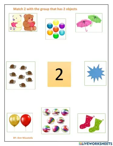 Match 2 number with correct quantity