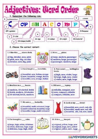 Adjectives: Word Order