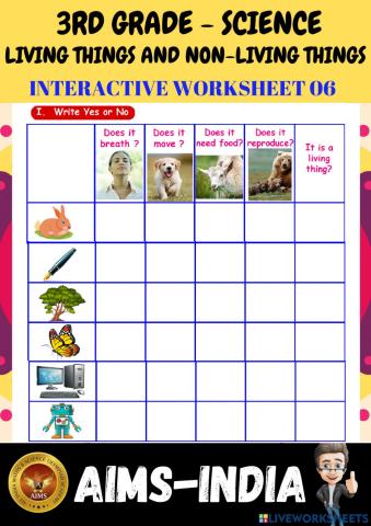 3rd-science-ps06-living things & non living things