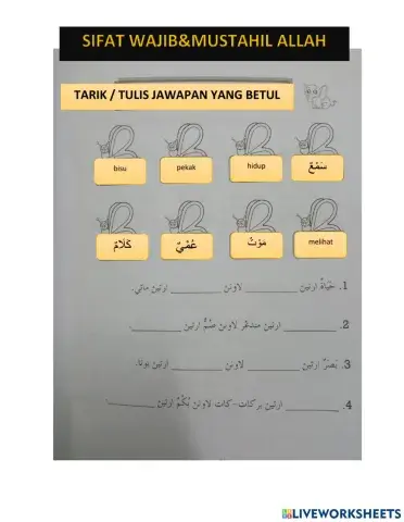 Sifat wajib & sifat mustahil bagi Allah