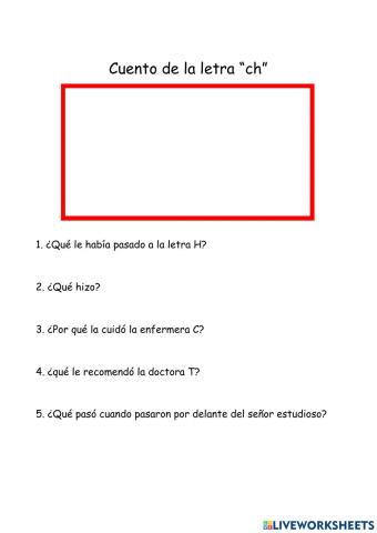 Comprensión. Letrilandia. Letra Ch