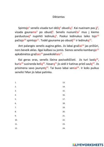 Diktanto rašybos aiškinimas