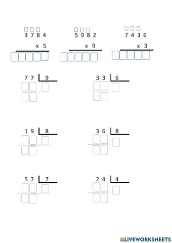 Multiplicacioones y divisiones