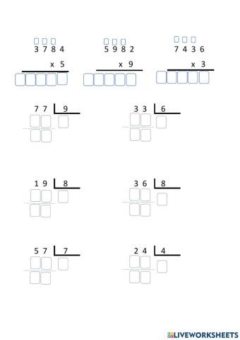 Multiplicacioones y divisiones