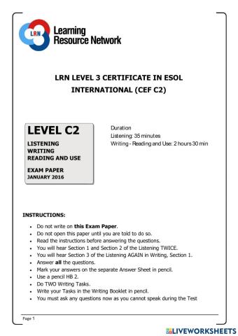 LRN C2 JANUARY 2016 LISTENING