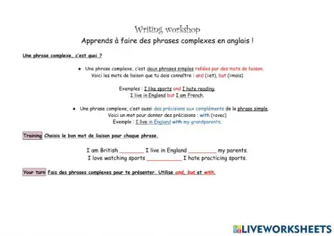 Construire des phrases complexes