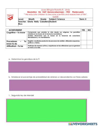 Segunda y tercera ley de Mendel