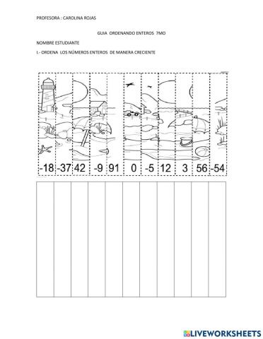 Comparar enteros 7mo