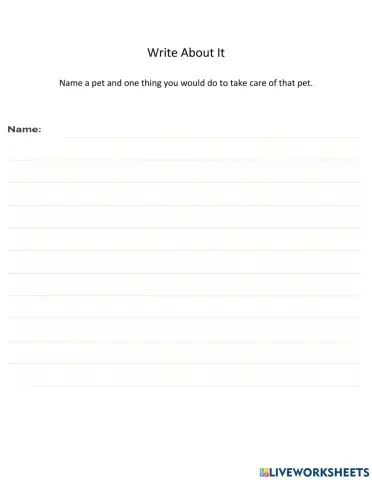 Write About It - Caring for Pets