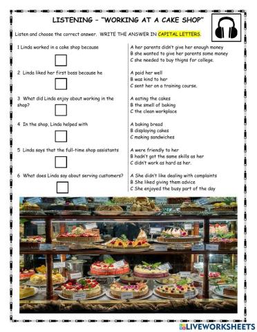 Cake Shop Listening PET