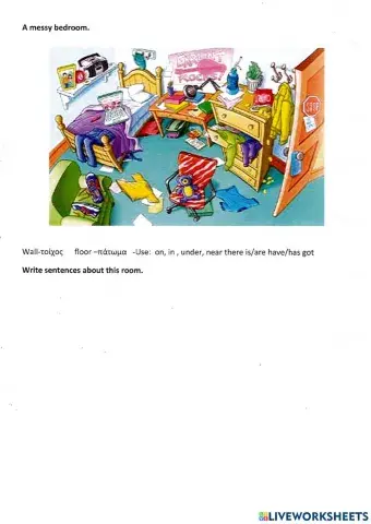 Juniors -bedroom writing.