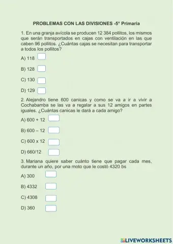 Problemas con divisiones