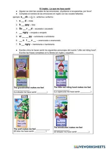 01 Inglés - Lo que me hace sentir