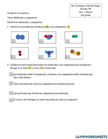 Identificar compuestos y moléculas