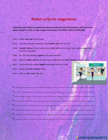 Modal verbs for suggestions