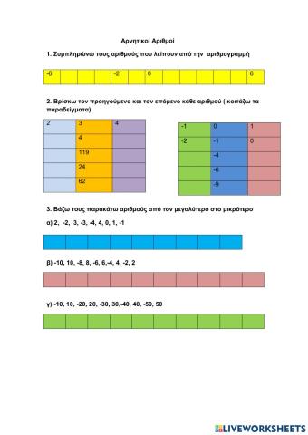 Αρνητικοί Αριθμοί