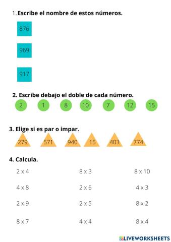 Tablas y el doble