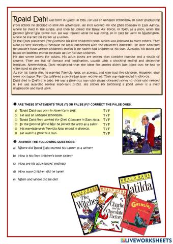 Roald Dahl Briography