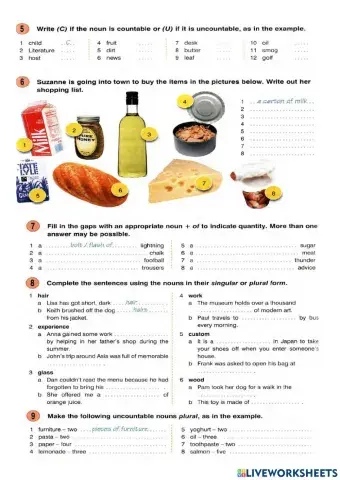 Countable and Uncountable Nouns