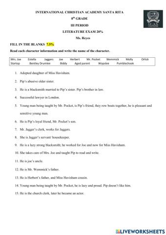 Literature exm 8th