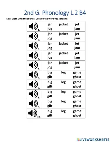 2nd G. Lesson 2 B4 Sounds