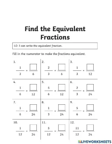Equivalent fractions