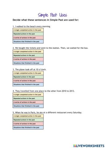 Grammar: Simple Past Uses