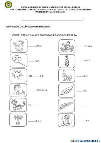 Formando palavras e frases