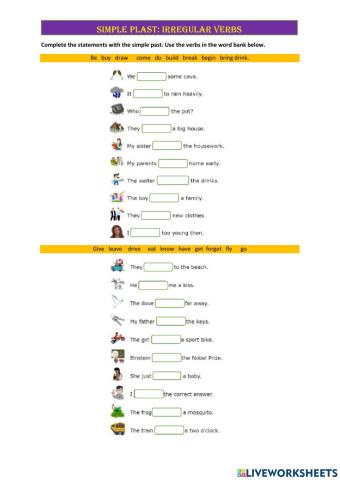 Simple past irregular verbs
