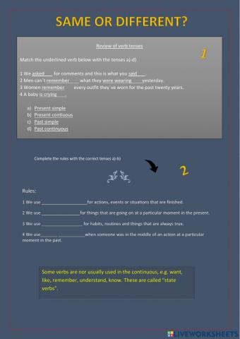 Review of verb tenses