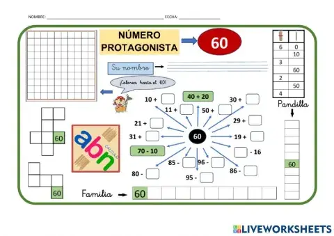 Numeración abn 1º primaria ficha 61