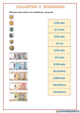 Monedas y billetes del Perú
