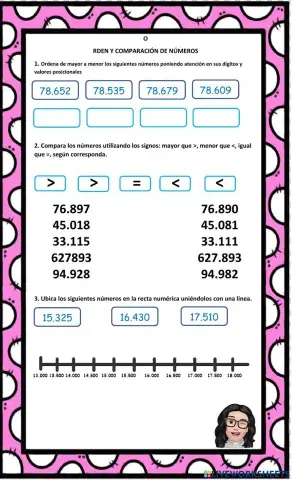 Orden, comparación y ubicación de números