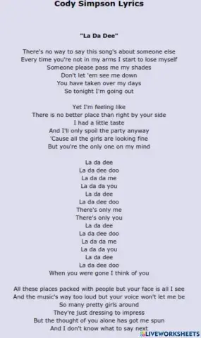 La da dee - Cody Simpson