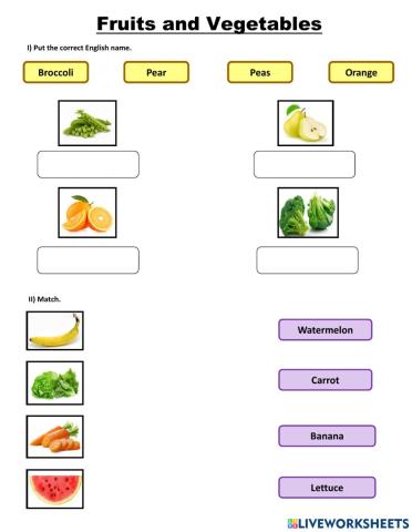 Fruits and Vegetables
