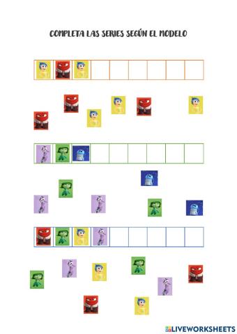 Completa las series con la emoción correcta