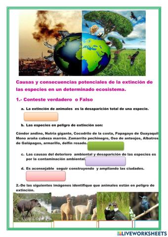 Especies en peligro de extinción