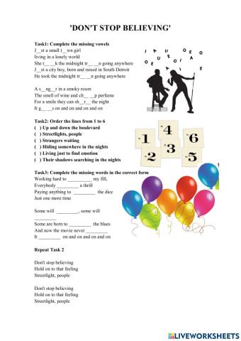 Song: Don't stop believing