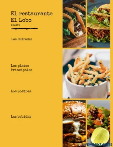 Menú de un restaurante