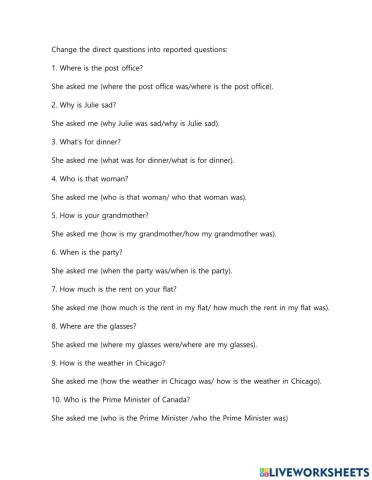 Reported WH questions