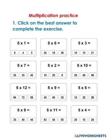 Math multiplications