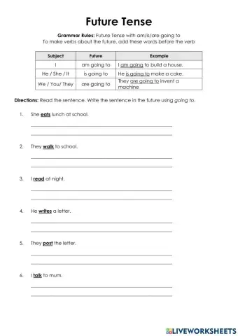 Future Tense with Going To